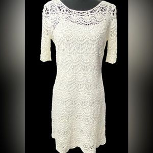 Ralph Lauren Ivory Crochet Lace Sheath Dress